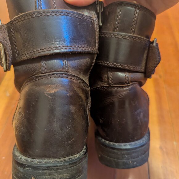 Rugged Harley Davidson Leather Biker Boots w/ Buckles - Picture 4 of 9